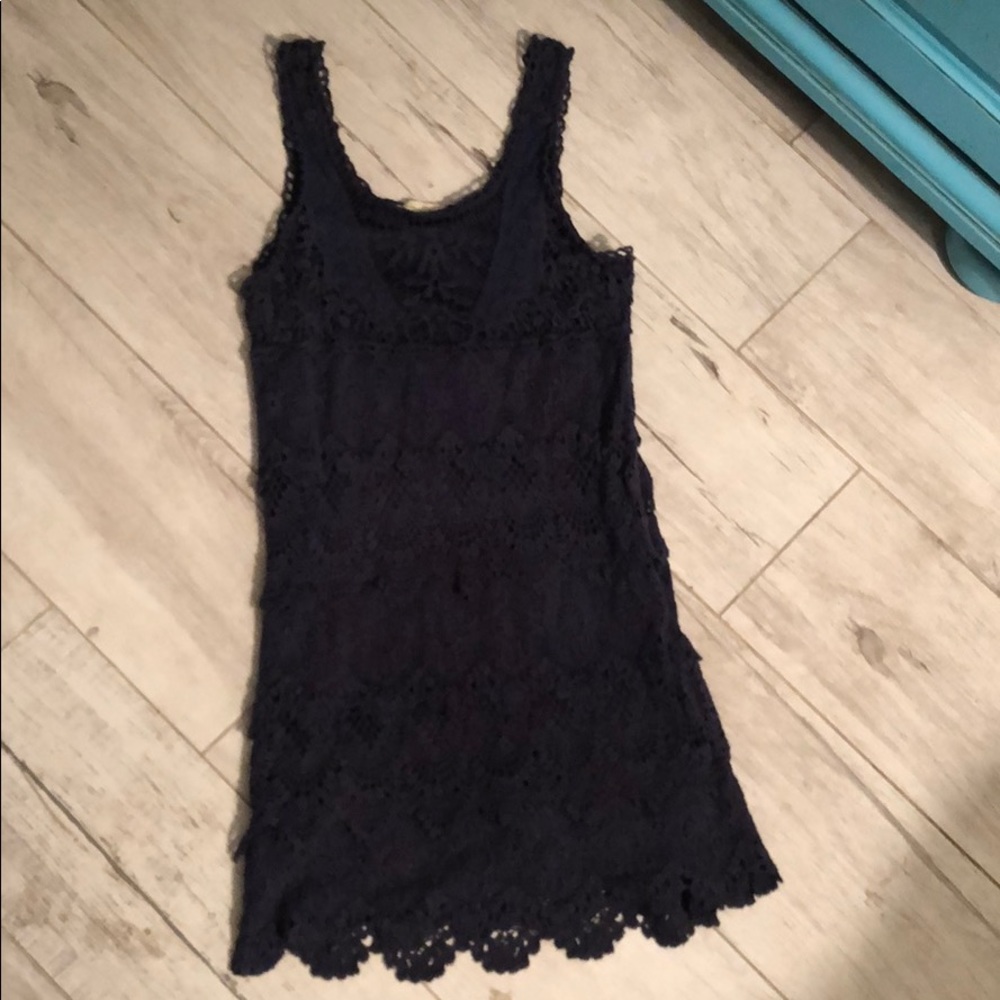 Crochet dark blue mini dress